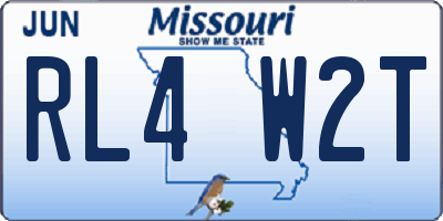 MO license plate RL4W2T