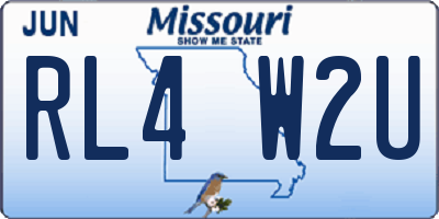 MO license plate RL4W2U