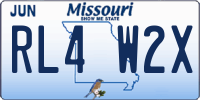 MO license plate RL4W2X