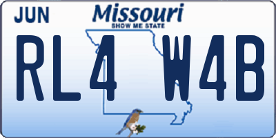 MO license plate RL4W4B