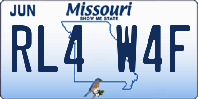 MO license plate RL4W4F