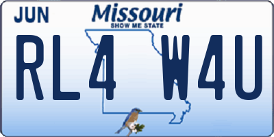 MO license plate RL4W4U