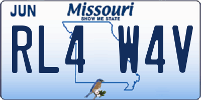 MO license plate RL4W4V