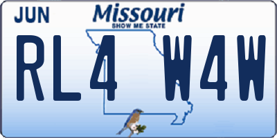 MO license plate RL4W4W