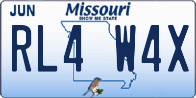 MO license plate RL4W4X