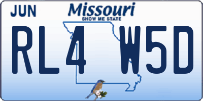 MO license plate RL4W5D