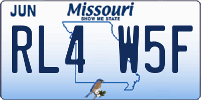 MO license plate RL4W5F