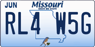 MO license plate RL4W5G