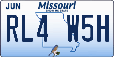 MO license plate RL4W5H