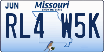 MO license plate RL4W5K