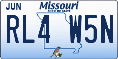 MO license plate RL4W5N