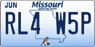 MO license plate RL4W5P