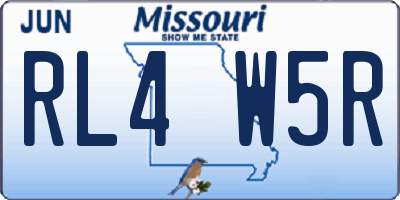 MO license plate RL4W5R