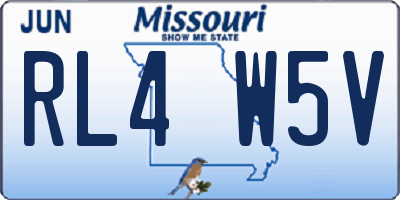MO license plate RL4W5V