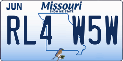 MO license plate RL4W5W