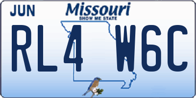 MO license plate RL4W6C