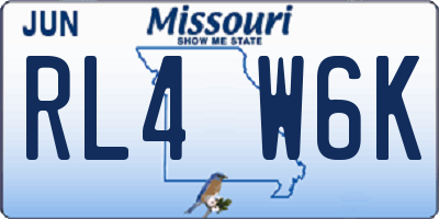 MO license plate RL4W6K