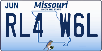 MO license plate RL4W6L