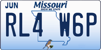MO license plate RL4W6P
