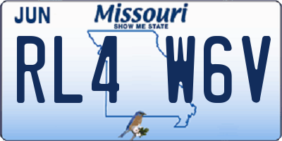 MO license plate RL4W6V