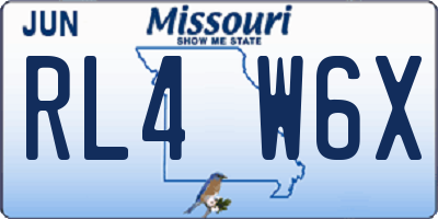 MO license plate RL4W6X