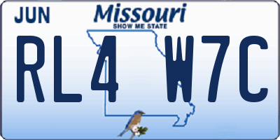MO license plate RL4W7C