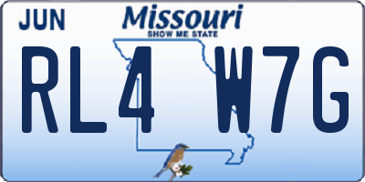 MO license plate RL4W7G