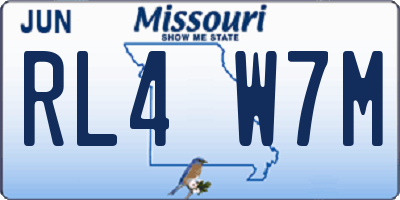 MO license plate RL4W7M