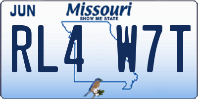 MO license plate RL4W7T