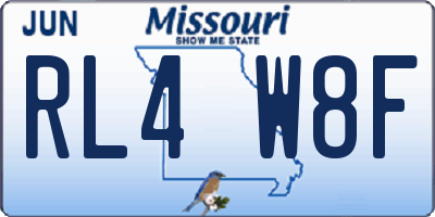 MO license plate RL4W8F