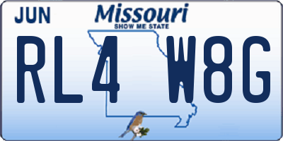 MO license plate RL4W8G