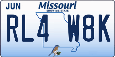 MO license plate RL4W8K