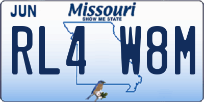 MO license plate RL4W8M