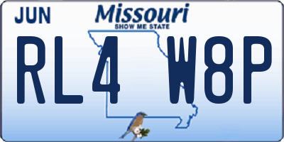 MO license plate RL4W8P