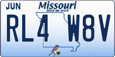 MO license plate RL4W8V