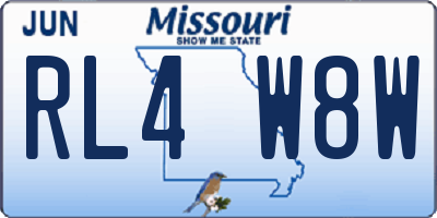 MO license plate RL4W8W