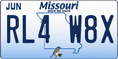 MO license plate RL4W8X