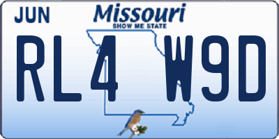 MO license plate RL4W9D