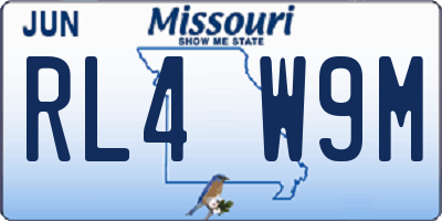 MO license plate RL4W9M