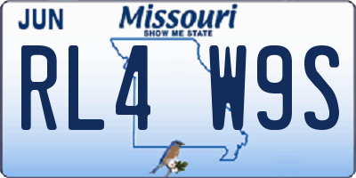 MO license plate RL4W9S