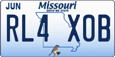 MO license plate RL4X0B
