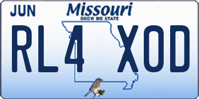 MO license plate RL4X0D