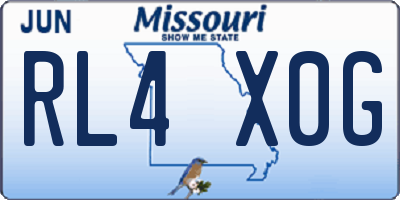 MO license plate RL4X0G