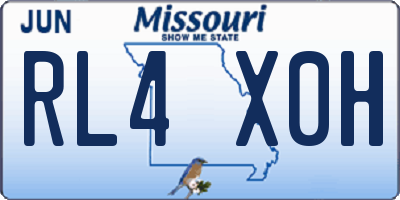MO license plate RL4X0H