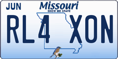 MO license plate RL4X0N