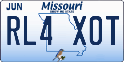 MO license plate RL4X0T