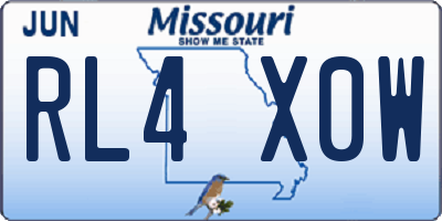 MO license plate RL4X0W