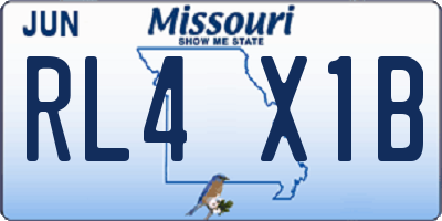 MO license plate RL4X1B