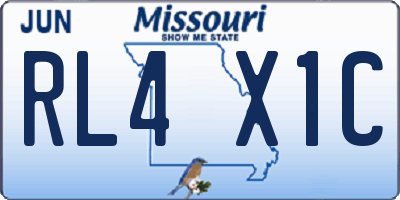 MO license plate RL4X1C
