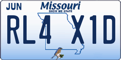 MO license plate RL4X1D